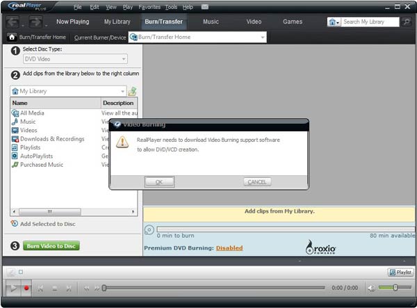 RealPlayer Burning - Step 3